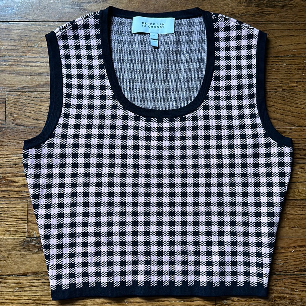 Derek Lam 10 Crosby Pink & Navy Tank Top
